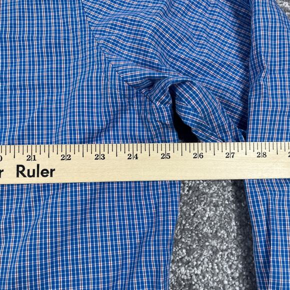 Tailorbyrd Dress Shirt Mens Extra Large Golf Plaid Button Down Blue Cotton - Picture 11 of 13